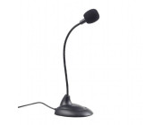 Gembird MIC-205 Desktop microphone with flexible gooseneck and practical on/off switch, Frequency: 50 Hz - 16 kHz, Sensitivity: - 54 +/- 3 db,  Voltage: 4.5 V, 3.5 mm audio plug, cable length 2 m, weight: 65 g, Black